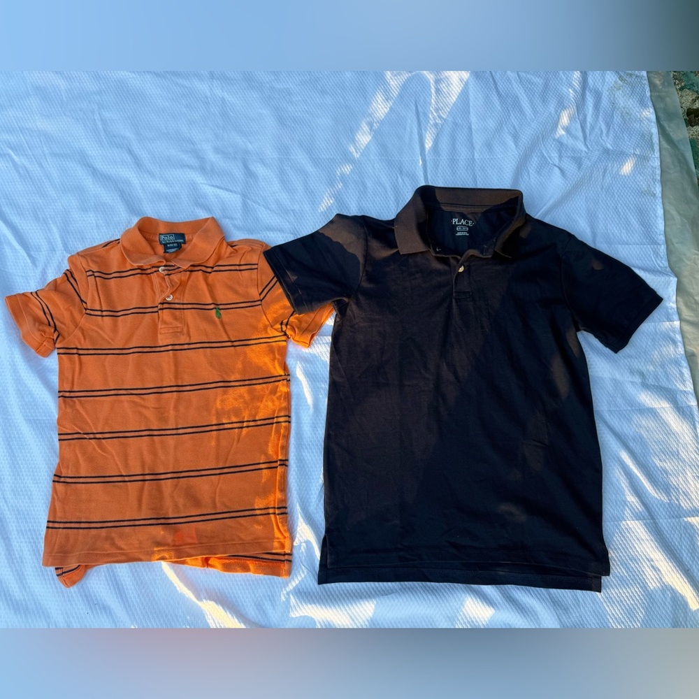 Ralph Lauren Orange and navy pleace Kids Polo Set 2X 1..